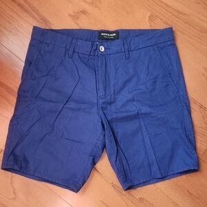 Rodd & Gunn Blue Pattern Flat Front Shorts, Mens 34
